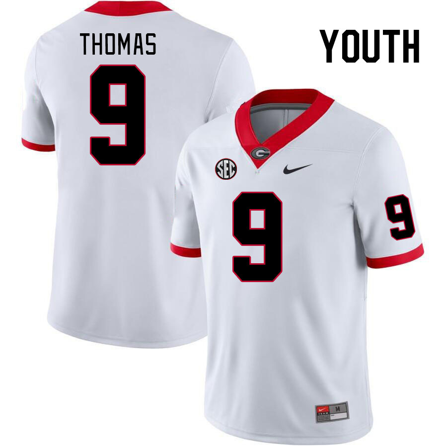 Youth #9 Rara Thomas Georgia Bulldogs College Football Jerseys Stitched-White